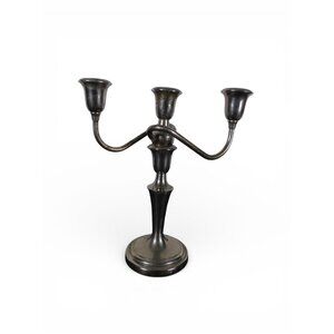Vintage Silverplate 3-Arm Candelabra Gothic Table Decor